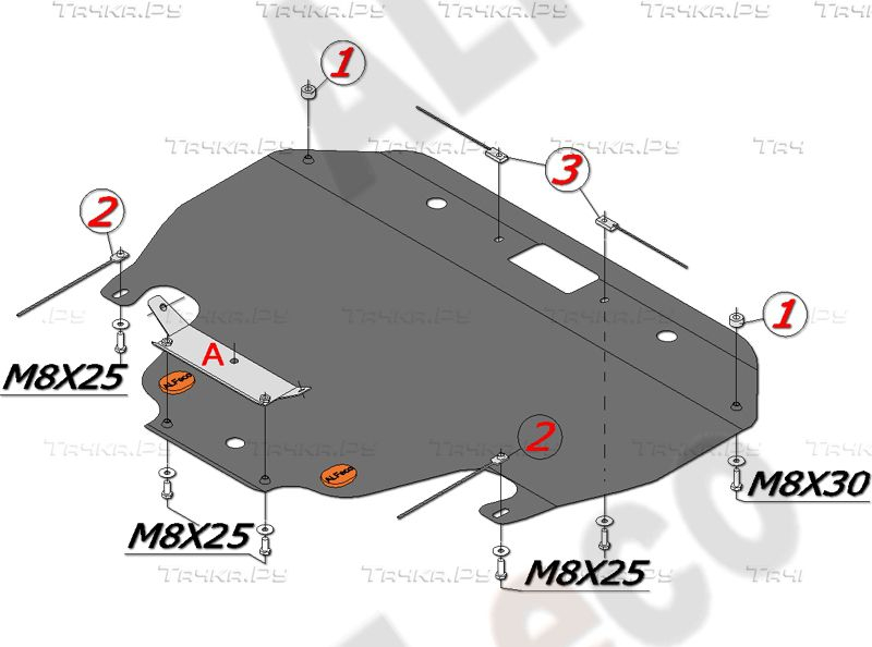 Купить запчасть ALFECO - ALF2205AL4 Защита алюминиевая для картера Subaru Outback IV 2009-2014