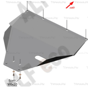 Купить ALFECO - ALF2439AL4 Защита алюминиевая для картера Toyota Mark II (X100) 1996-2000