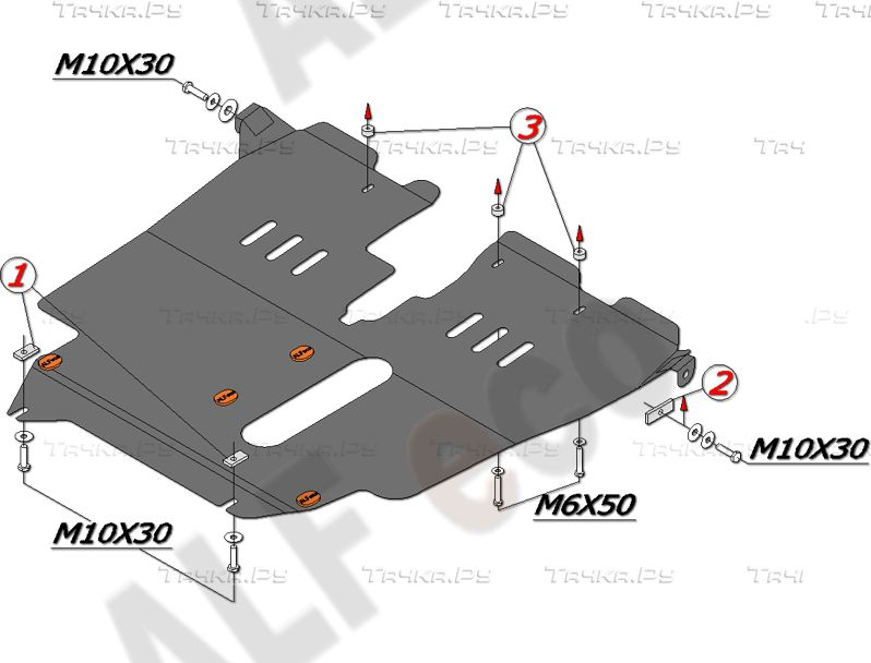 Купить запчасть ALFECO - ALF2432AL4 Защита алюминиевая для картера и КПП Toyota Corolla Spacio E110 1997-2001