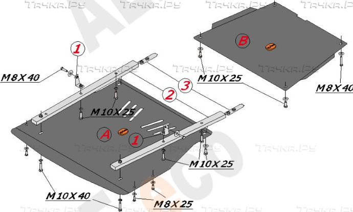 Купить запчасть ALFECO - ALF3036AL4 Защита алюминиевая для картера и КПП (2 части) Audi A8 D2 1999-2002