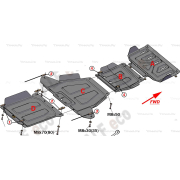 Купить ALFECO ALF3114061213ST Защита для картера, редуктора переднего моста, кпп и рк DW Hover H3 2017-2019