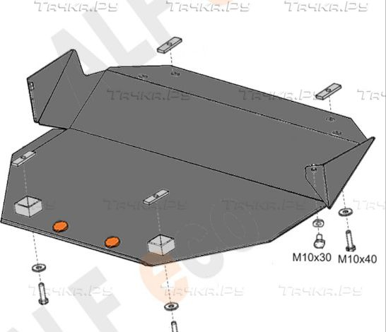 Купить запчасть ALFECO - ALF3403AL4 Защита алюминиевая для картера BMW 5-серия E34 1987-1996