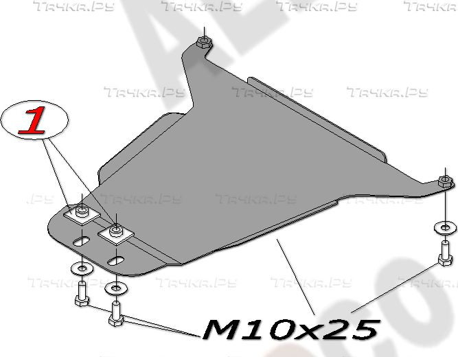 Купить запчасть ALFECO - ALF3202AL Защита алюминиевая для КПП ТагАЗ Tager 2008-2011