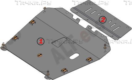 Купить запчасть ALFECO - ALF24150ST Защита для картера и КПП Toyota Harrier 1997-2003