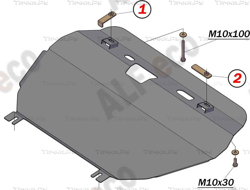 Купить запчасть ALFECO - ALF2462AL4 Защита алюминиевая для картера и КПП Toyota Alphard 2008-2014