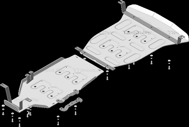 Купить запчасть MOTODOR - 35201 Защита алюминиевая для радиатора, картера двигателя, РК, КПП Jeep Grand Cherokee WL 2021-2023