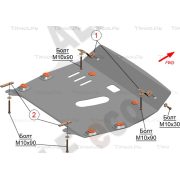 Купить ALFECO ALF2428AL Защита алюминиевая для картера и КПП Toyota Highlander I 2003-2007