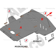 Купить ALFECO ALF3602AL4 Защита алюминиевая для радиатора и картера (2 части) Mercedes-Benz E-Класс W210 (кроме 4WD) 1995-2002