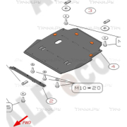 Купить ALFECO - ALF2501AL4 Защита алюминиевая для картера и КПП Chrysler Sebring II 2001-2006