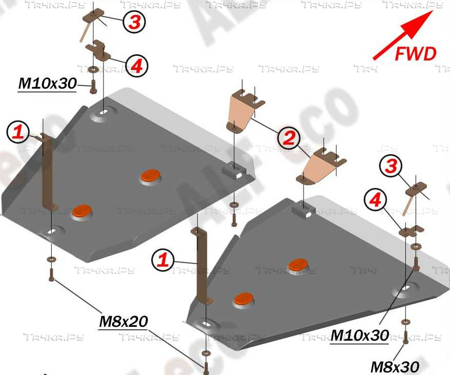 Купить запчасть ALFECO - ALF2645AL Защита алюминиевая для топливного бака Volkswagen Tiguan II 4WD 2017-2023