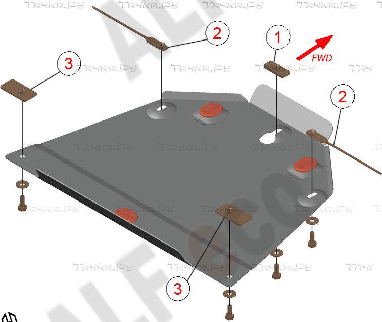 Купить запчасть ALFECO - ALF3610AL Защита алюминиевая для редуктора заднего моста Mercedes-Benz M-Класс (ML320) W163 1997-2005