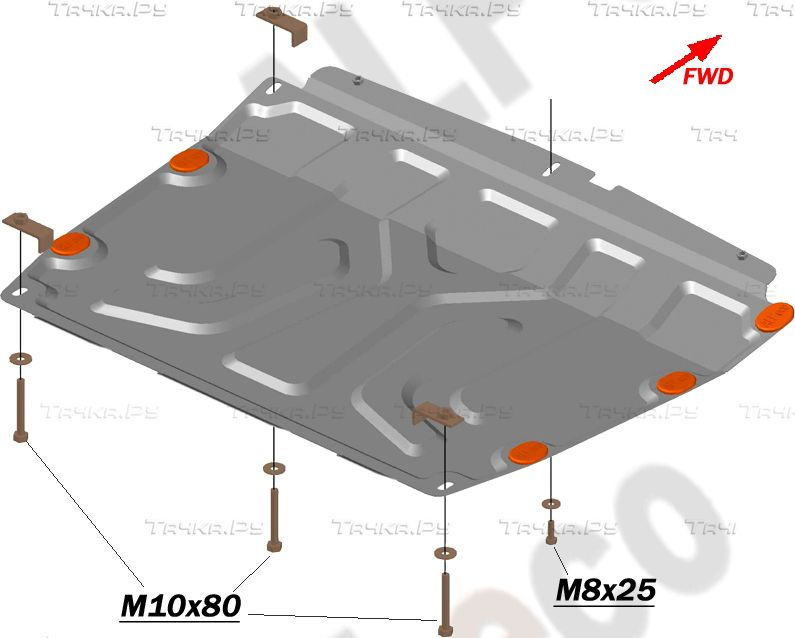 Купить запчасть ALFECO - ALF2108AL Защита алюминиевая для картера и КПП SsangYong Actyon II 2010-2023