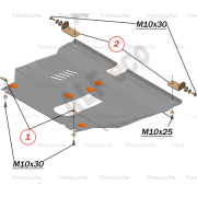 Купить ALFECO ALF24152AL4 Защита алюминиевая для картера и КПП Toyota Caldina III T240 2WD 2002-2007