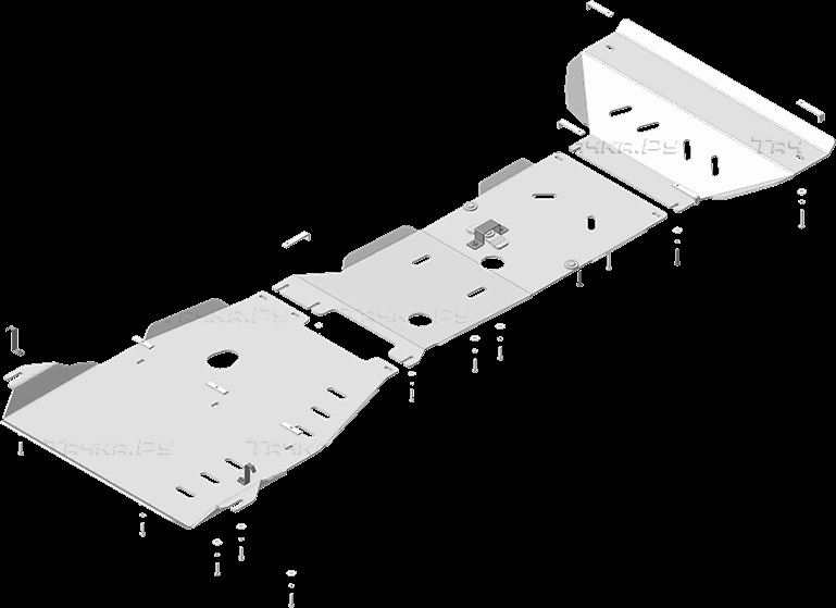 Купить запчасть MOTODOR - 382907 Защита алюминиевая усиленная для двигателя, переднего дифференциала, КПП, радиатора, РК, бака AdBlue Dodge Ram 1500 2015-2018