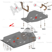 Купить ALFECO ALF51010203AL4 Защита алюминиевая для картера, КПП, редуктора и топливного бака Acura MDX III 2013-2020
