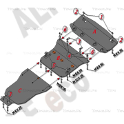 Купить ALFECO ALF3611AL Защита алюминиевая для радиатора, картера и АКПП Mercedes-Benz С-Класс W203, С240 2000-2007