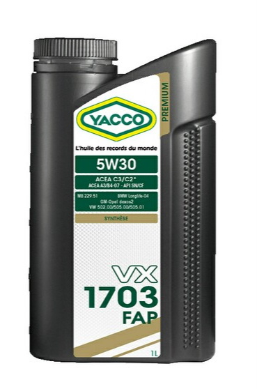 Купить запчасть YACCO - 301725 VX 1703 FAP 5W-30