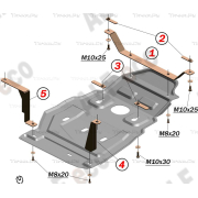 Купить ALFECO ALF3904AL Защита алюминиевая для МКПП и РК Dymos УАЗ Пикап I рестайлинг 2014-2023