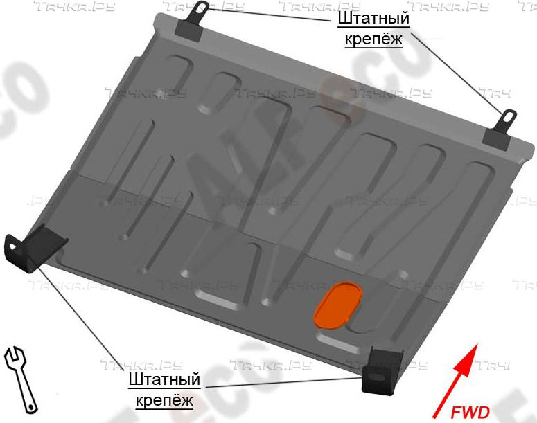 Купить запчасть ALFECO - ALF28080AL Защита алюминиевая для картера и КПП Lada Kalina II 2013-2018