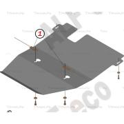 Купить ALFECO - ALF2482AL4 Защита алюминиевая для картера и КПП Toyota Land Cruiser 80 1990-1997