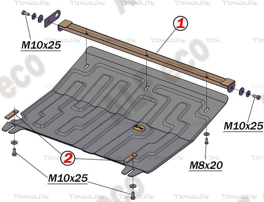 Купить запчасть ALFECO - ALF3504AL4 Защита алюминиевая для картера и КПП Lifan Smily 2011-2014