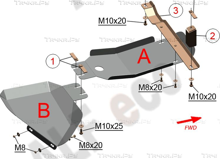 Купить запчасть ALFECO - ALF3914AL Защита алюминиевая для АКПП и раздатки УАЗ Патриот 2019-2023