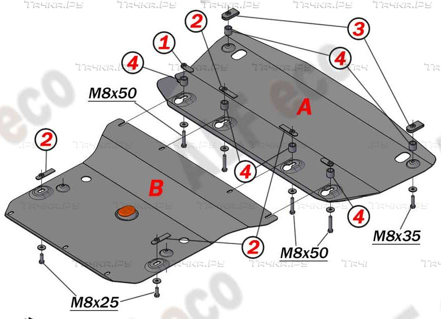 Купить запчасть ALFECO - ALF3617AL Защита алюминиевая для радиатора и картера Mercedes-Benz CLK-Класс W209 до рестайлинга 2002-2005
