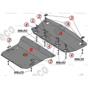 Купить ALFECO ALF3617AL Защита алюминиевая для радиатора и картера Mercedes-Benz CLK-Класс W209 до рестайлинга 2002-2005