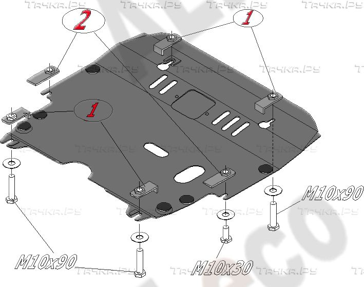 Купить запчасть ALFECO - ALF3206 Защита для картера и КПП Tagaz Vega C100 2009-2010