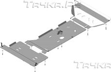 Купить запчасть MOTODOR - 32901 Защита алюминиевая усиленная для двигателя, переднего дифференциала, КПП, радиатора, разд. коробки Dodge Ram 1500 DS IV 2009-2018