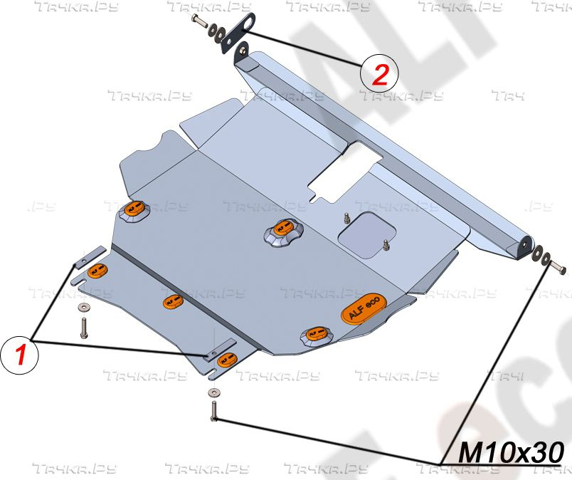 Купить запчасть ALFECO - ALF24118 Защита для картера и КПП Toyota Corolla Runx E120 4WD 2000-2007