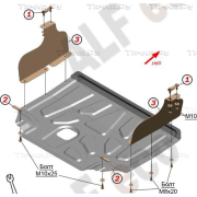 Купить ALFECO ALF0741AL4 Защита алюминиевая для картера и КПП Ford Transit задний привод 2015-2023