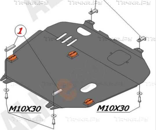 Купить запчасть ALFECO - ALF3305AL Защита алюминиевая для картера и КПП Dodge Caliber 2007-2012