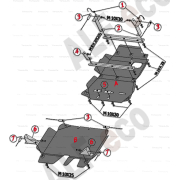 Купить ALFECO ALF2457AL Защита алюминиевая для картера, кпп и раздатки Toyota Land Cruiser 76 (J70) 2007-2023