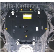 Купить MOTODOR - 00830 Защита для картера, КПП Honda Civic IX седан 2011-2017
