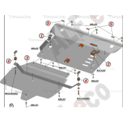 Купить ALFECO ALF3616AL Защита алюминиевая для картера и КПП Mercedes-Benz Vito W447 4WD 2014-2023