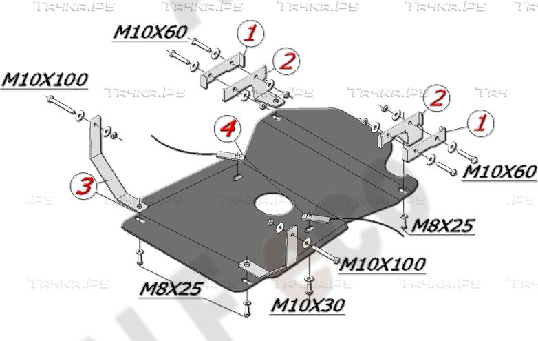 Купить запчасть ALFECO - ALF3903 Защита для МКПП и РК УAЗ Хантер 2007-2023