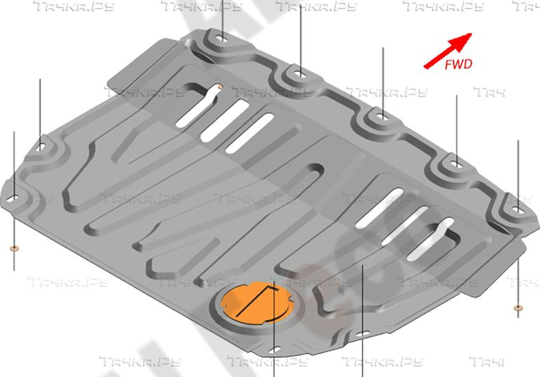 Купить запчасть ALFECO - ALF28345AL Защита алюминиевая (малая) для картера и КПП Lada Vesta седан, универсал (вкл. Cross) 2015-2023