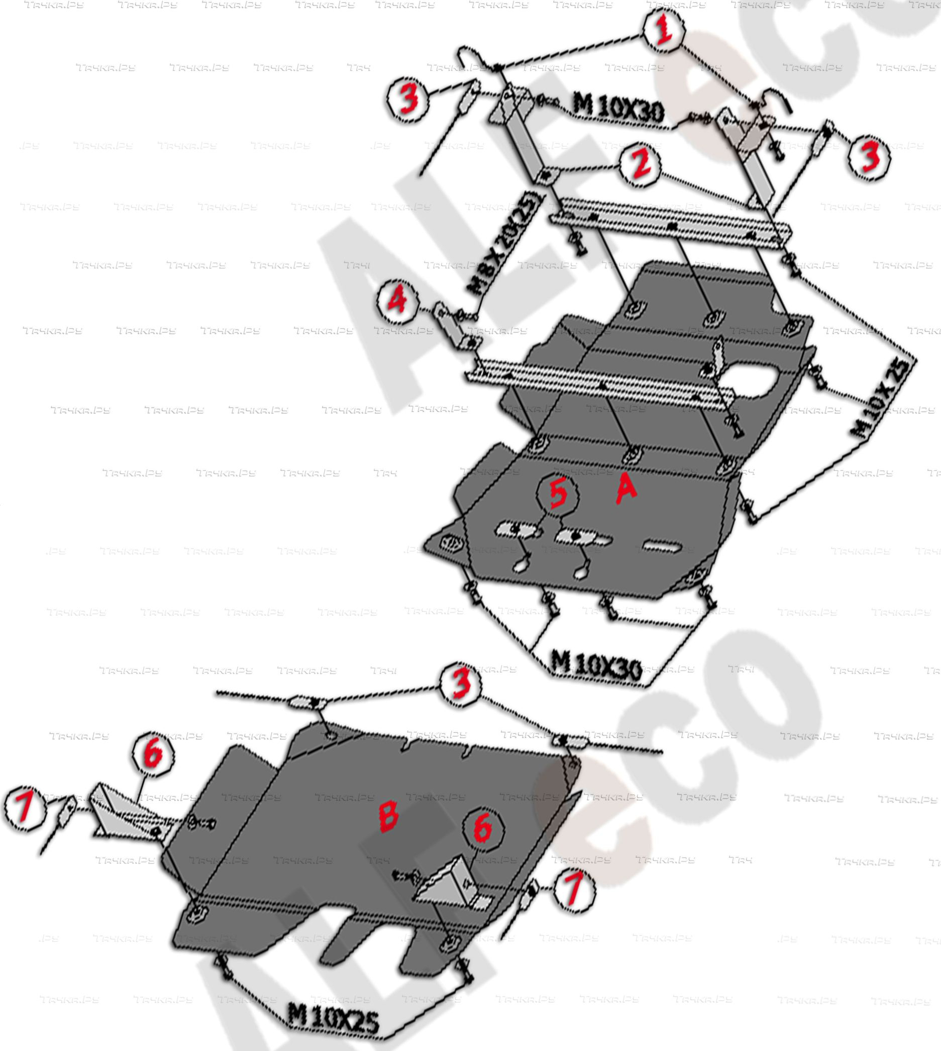 Купить запчасть ALFECO - ALF24572AL4 Защита алюминиевая для раздатки Toyota Land Cruiser 76 (J70) 2007-2023