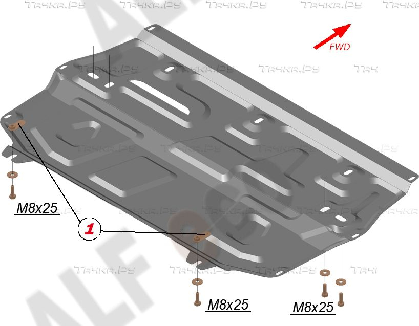 Купить запчасть ALFECO - ALF3038AL4 Защита алюминиевая для картера и КПП Audi A1 2010-2023