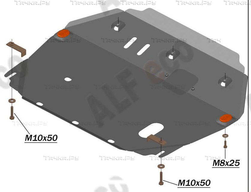 Купить запчасть ALFECO - ALF5601AL4 Защита алюминиевая для картера и КПП Jac S3 2014-2023