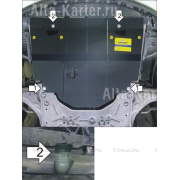 Купить MOTODOR - 01710 Защита для картера, КПП Renault Laguna II хэтчбек, универсал МКПП 2001-2007