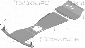 Купить запчасть MOTODOR - 11339 Защита усиленная для двигателя, КПП, переднего дифференциала, РК Mitsubishi L200 V 2015-2023