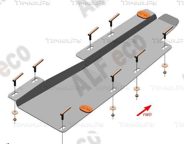 Купить запчасть ALFECO - ALF02191AL Защита алюминиевая для топливопровода Chery Tiggo 8 (вкл. Tiggo 8 Pro) 2018-2023