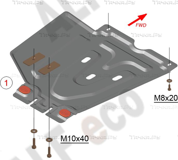 Купить запчасть ALFECO - ALF2492AL4 Защита алюминиевая для КПП Toyota Hilux VII 2006-2015