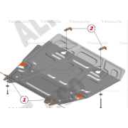 Купить ALFECO ALF1514AL Защита алюминиевая для картера и КПП Nissan X-Trail T31 2007-2014