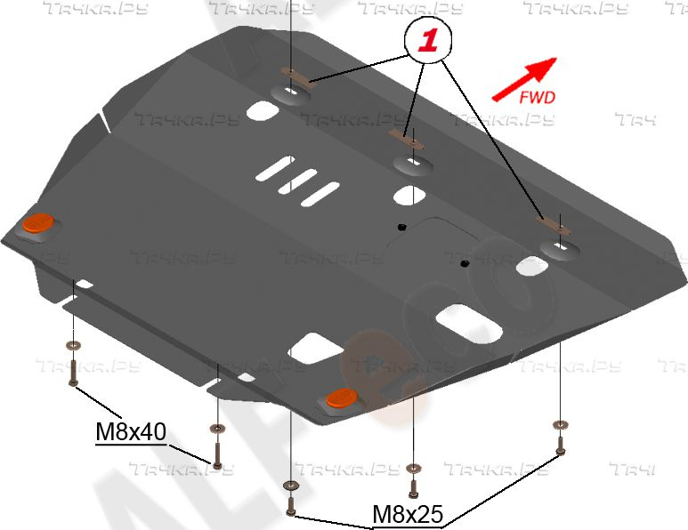 Купить запчасть ALFECO - ALF5801AL Защита алюминиевая для картера и КПП Dongfeng S30 2014-2017