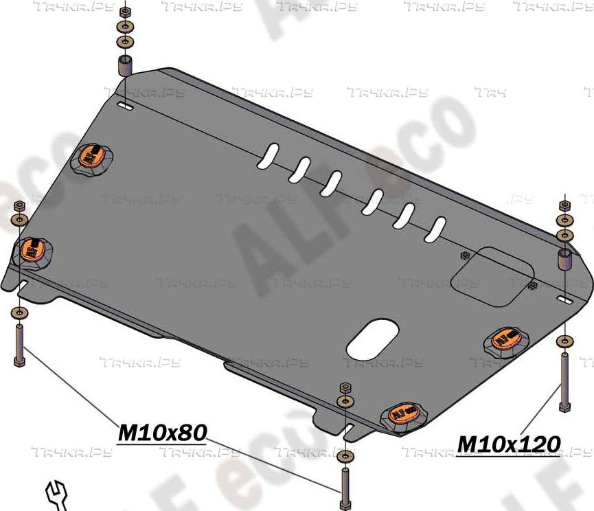 Купить запчасть ALFECO - ALF2404AL4 Защита алюминиевая для картера и КПП Toyota Camry 40 (V40, XV40) XV40 2006-2011