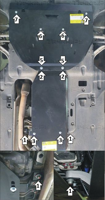 Купить запчасть MOTODOR - 70910 Защита усиленная для картера, КПП и раздаточной коробки Genesis G80 2017-2021