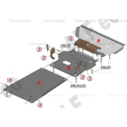 Купить ALFECO ALF1134AL Защита алюминиевая для картера, КПП и радиатора Kia Sportage I 1993-2006